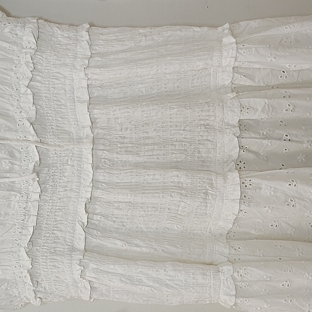 Gap × DÔEN 100% Cotton  Eyelet Midi Dress  Elegant White  Dress Size Meduim - Picture 9 of 16